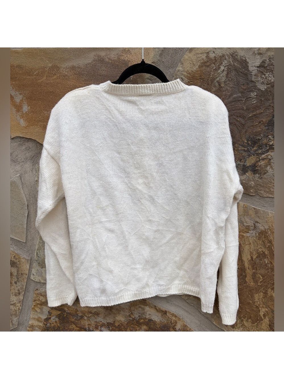 Vintage 80s Jantzen Cottagecore Hand Embroidered Grannycore Cardigan Sweater - Picture 9 of 10